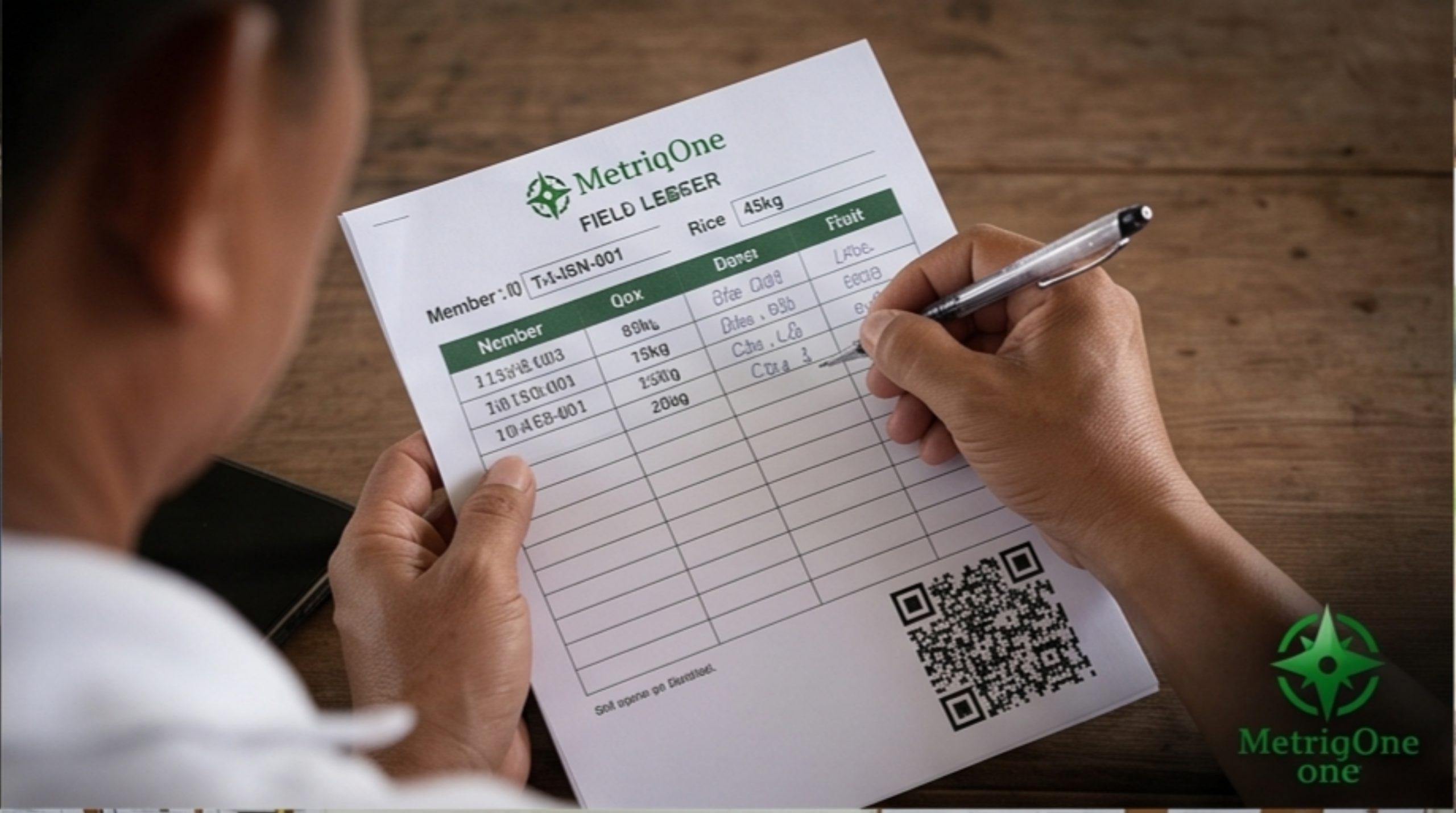 Filling in the MetriqOne Field Ledger by hand